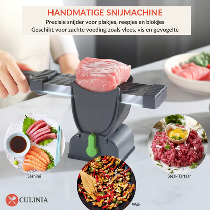 Handmatige Snijmachine – Precisie Snijder voor Vlees, Vis en Gevogelte – Ideaal voor Wokgerechten, Steak Tartaar, Sashimi etc.