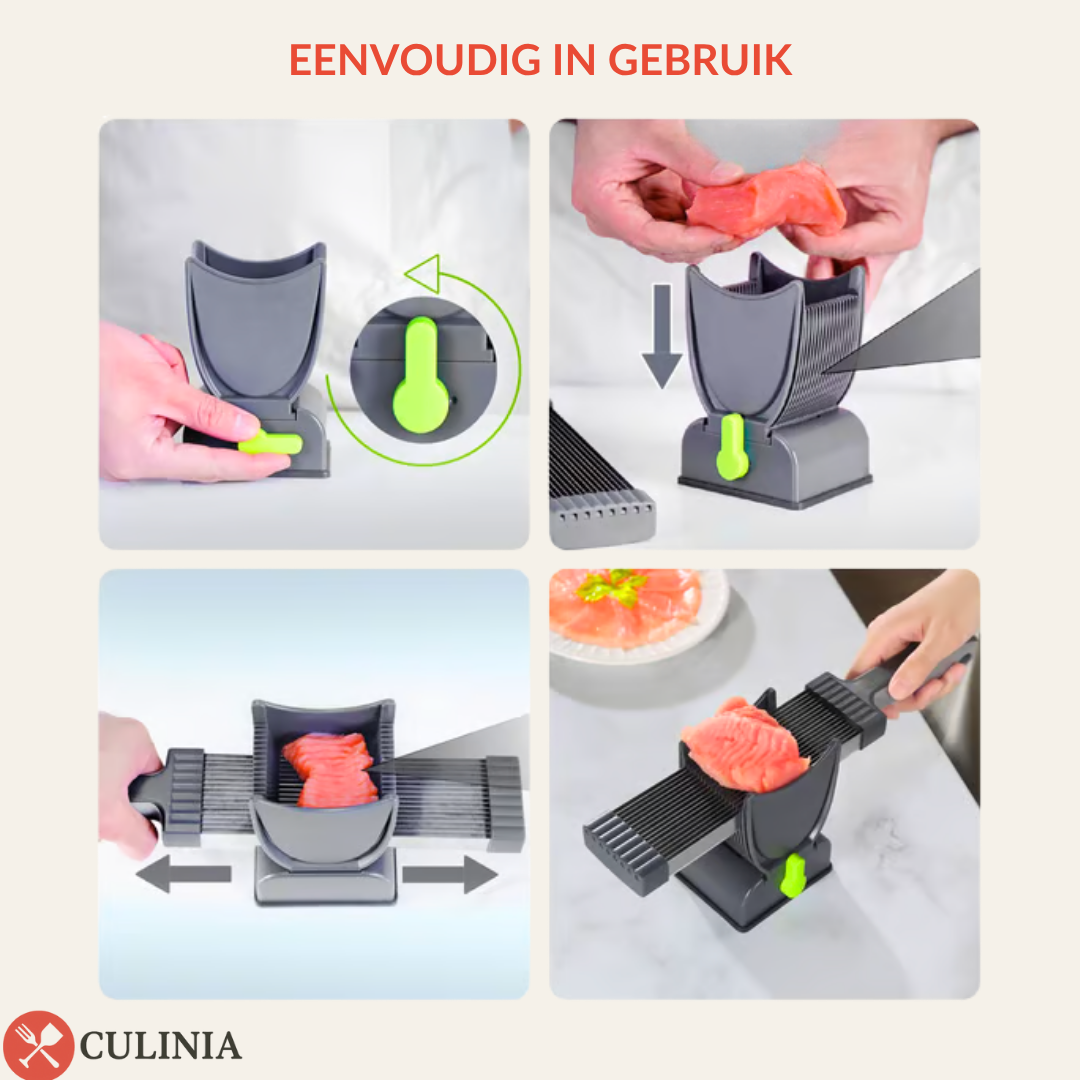 Handmatige Snijmachine – Precisie Snijder voor Vlees, Vis en Gevogelte – Ideaal voor Wokgerechten, Steak Tartaar, Sashimi etc.