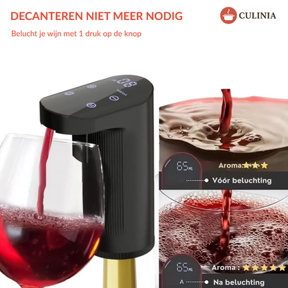 Culinia® Slimme Drank Dispenser met Automatisch Schenksysteem (1–999ml) – Voor Wijn, Whisky & Sterke Dranken | Wijn Beluchting | Luxe Cadeau voor Fijnproevers
