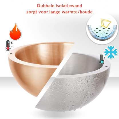 Culinia® Geïsoleerde RVS serveerkom | Houdt Dips, Sauzen, Salades, IJs & Warme Gerechten Lang Warm of Koud