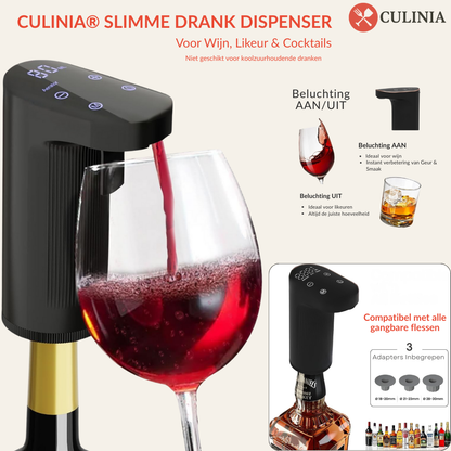Slimme Drank Dispenser met Automatisch Schenksysteem (1–999ml) – Voor Wijn, Whisky & Sterke Dranken | Wijn Beluchting | Luxe Cadeau voor Fijnproevers - Culinia®