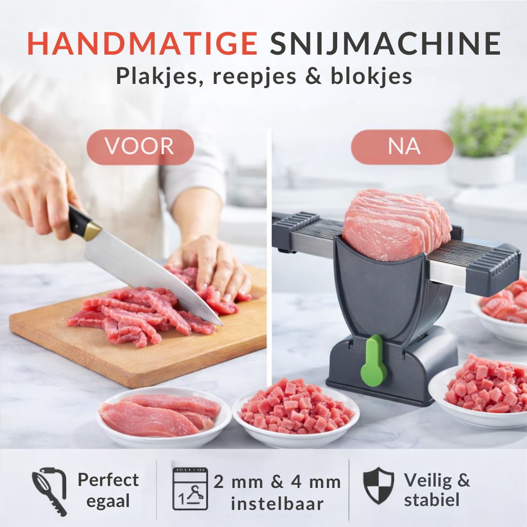 Handmatige Snijmachine - Perfecte plakjes, reepjes of blokjes